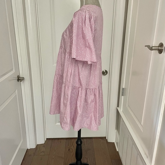 A NEW DAY Lavender/White Pattern Short Sleeve Dress XS(fits more like a small) - Picture 3 of 8